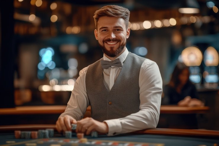Studio dealer langsung American Roulette dnaslot dengan kamera multi-angle